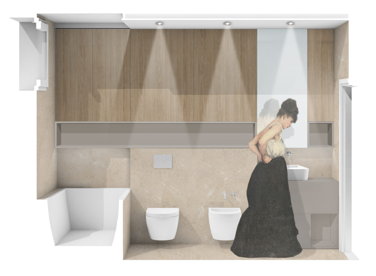 Ristrutturazione bagno, sezione di progetto